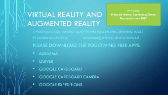 AUGMENTED REALITY  A PRACTICAL GUIDE: TURNING SMARTPHONES INTO EXCITING LEARNING TOOLS  BY ALEISHA