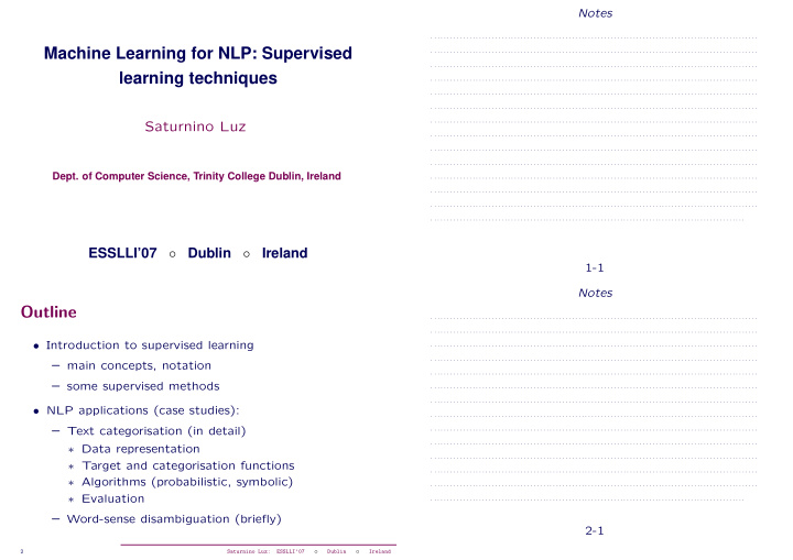 machine learning for nlp supervised