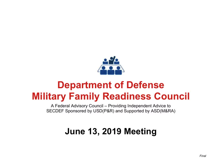 department of defense military family readiness council