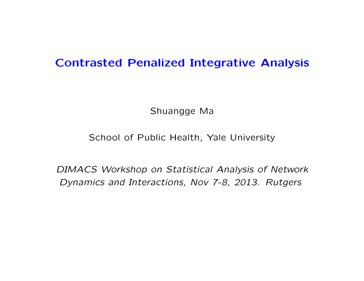 contrasted penalized integrative analysis