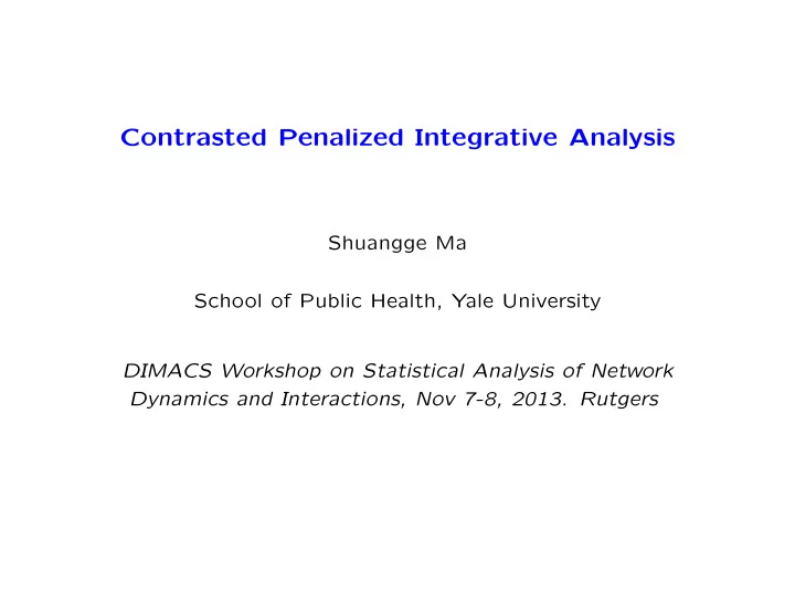 contrasted penalized integrative analysis