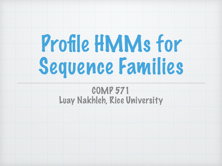 profile hmms for sequence families
