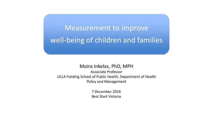 measurement to improve