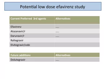 Poten&amp;al  low  dose  efavirenz  study    Current  Preferred    3rd