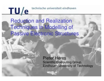 ReductionandRealization  Techniques inModelling of  Passive ElectronicStructures