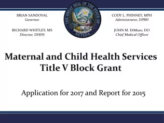 Application for 2017 and Report for 2015  Outline    Introduction  1    Requirements for