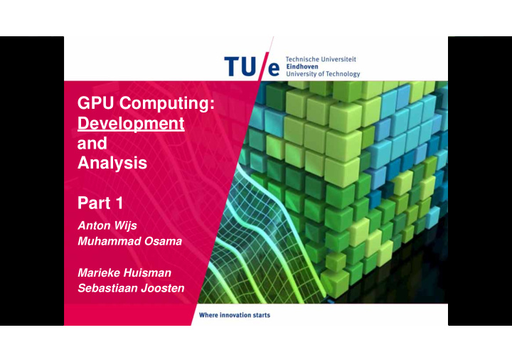 gpu computing development and analysis part 1