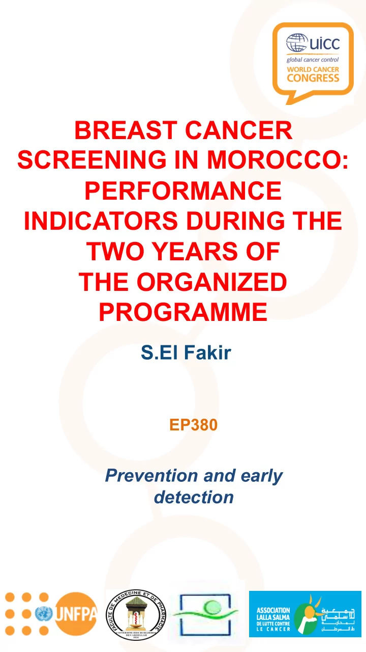 breast cancer screening in morocco performance indicators