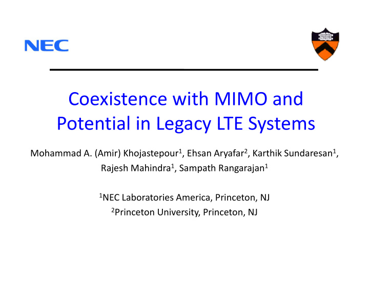 coexistence with mimo and potential in legacy lte systems