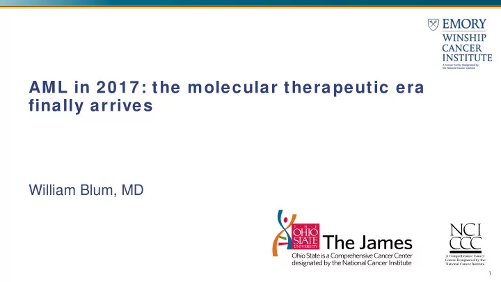 aml in 2017 the molecular therapeutic era finally arrives