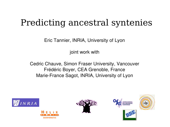 predicting ancestral syntenies
