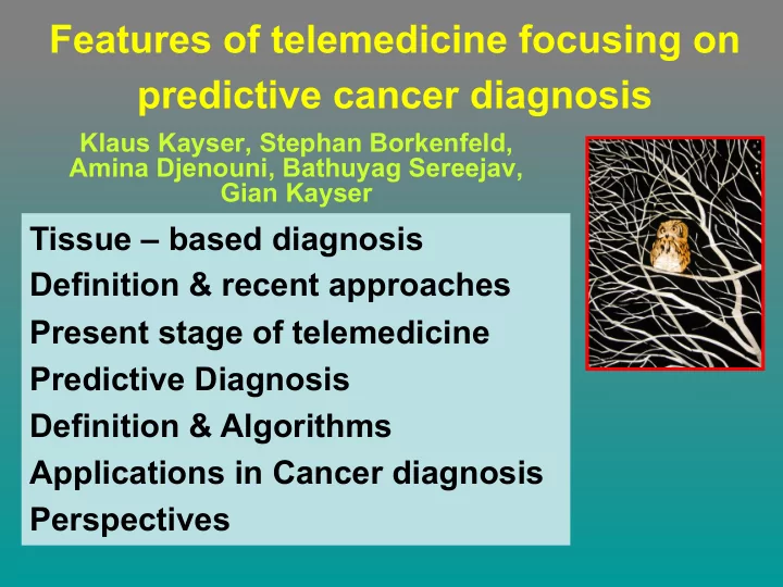 predictive cancer diagnosis