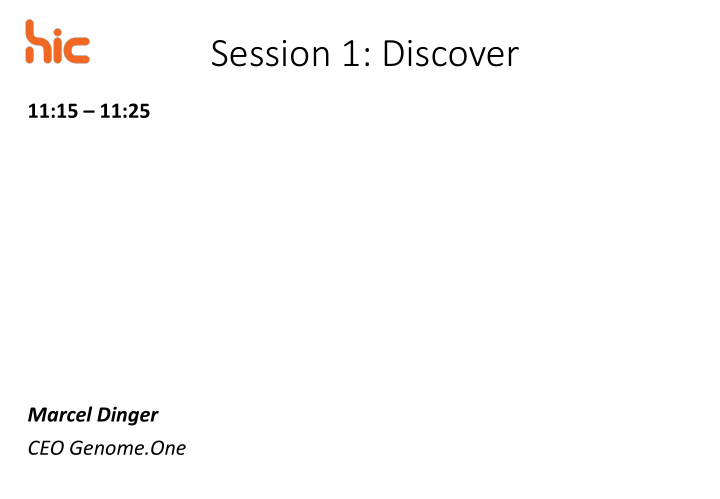 session 1 discover