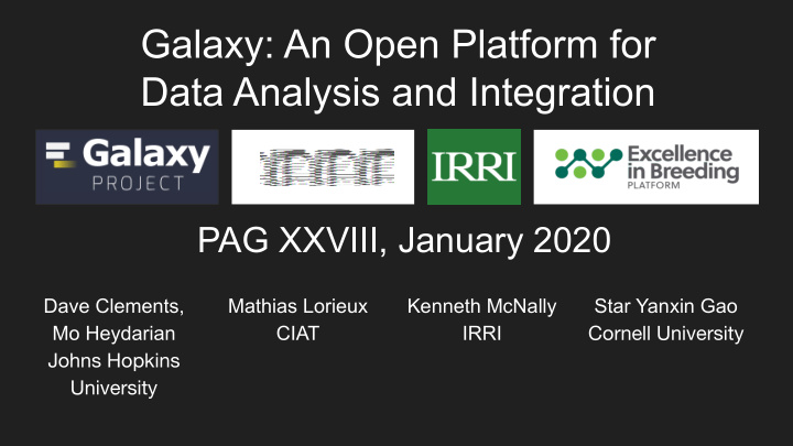 galaxy an open platform for data analysis and integration