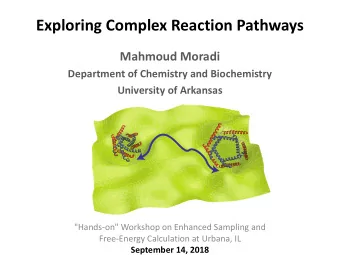Exploring Complex Reaction Pathways  Mahmoud Moradi  Department of Chemistry and Biochemistry