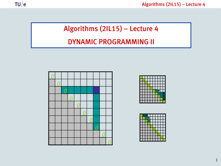 algorithms 2il15 lecture 4 dynamic programming ii