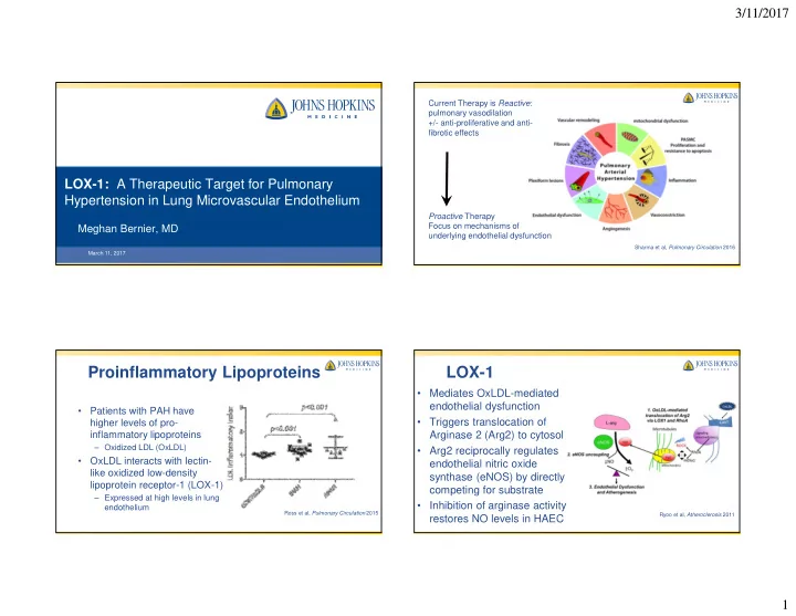 proinflammatory lipoproteins lox 1