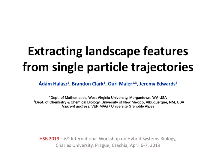 extracting landscape features from single particle