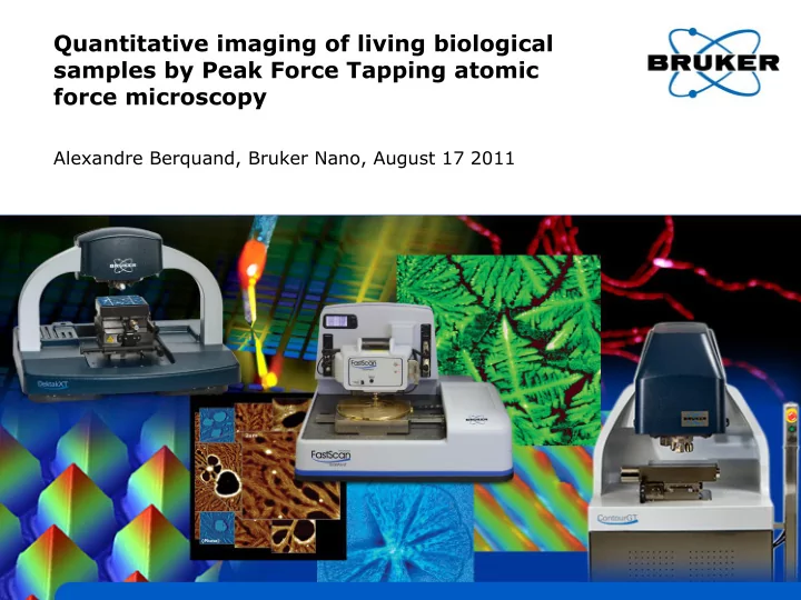 quantitative imaging of living biological samples by peak