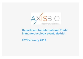 07 th February 2019  Factors to consider when running in vivo immun  oncology studies.