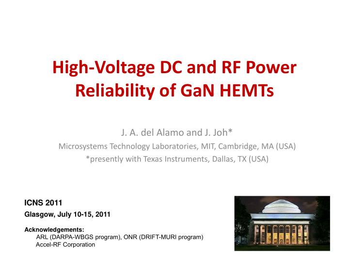 high voltage dc and rf power reliability of gan hemts