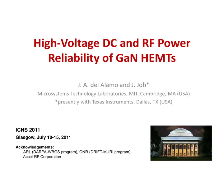 high voltage dc and rf power reliability of gan hemts