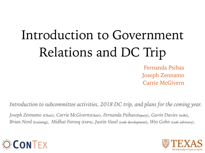 introduction to government relations and dc trip