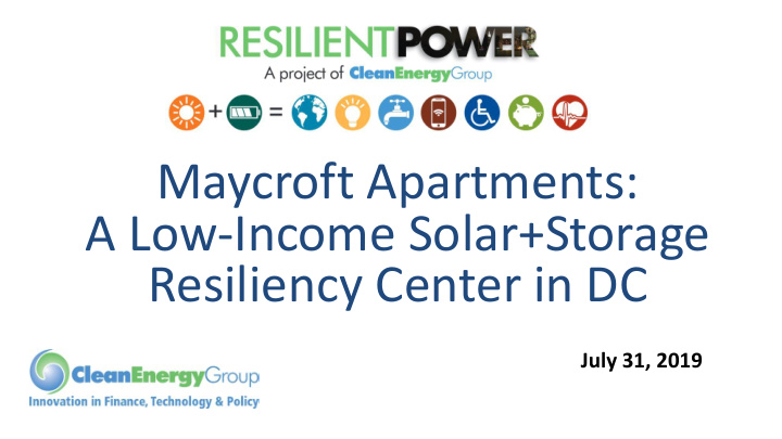maycroft apartments a low income solar storage