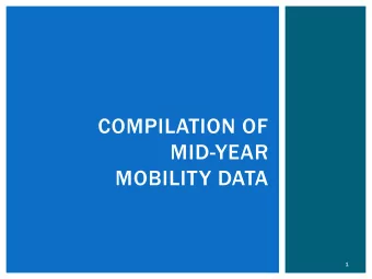 MID-YEAR  MOBILITY DATA  1  PURPOSE  The following slides are a compilation of the mid-year