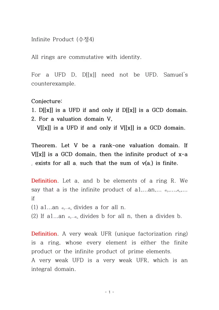 infinite product 4 all rings are commutative with