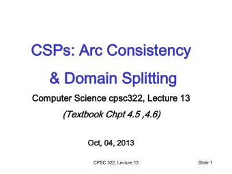 &amp; D  &amp; Doma  omain  in Sp  Spli  litt  tting ing  Computer  ter Sc  Scienc  nce  e cpsc