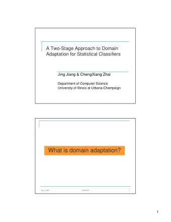 What is domain adaptation?