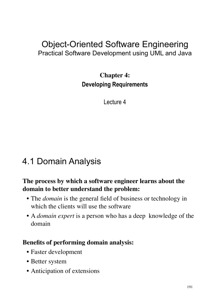 object oriented software engineering