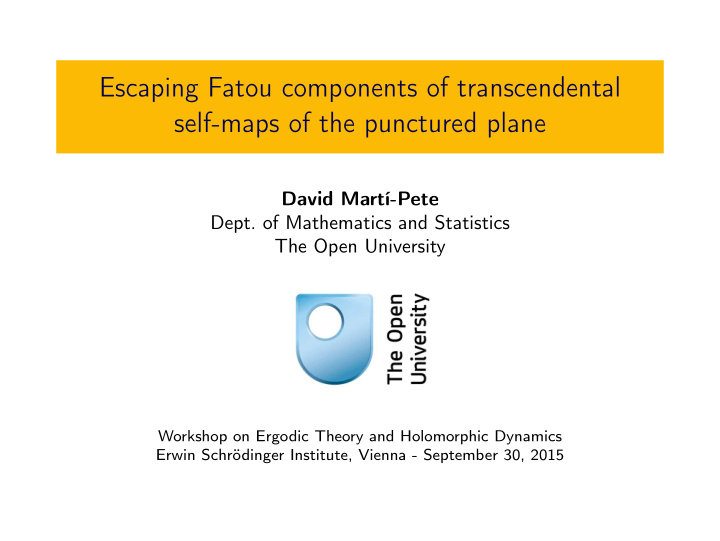 escaping fatou components of transcendental self maps of