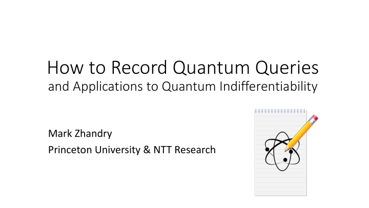 how to record quantum queries