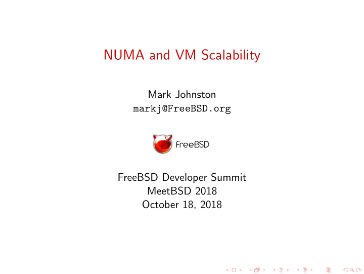 numa and vm scalability