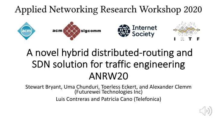 a a novel hyb ybrid distributed ro routing and sdn n