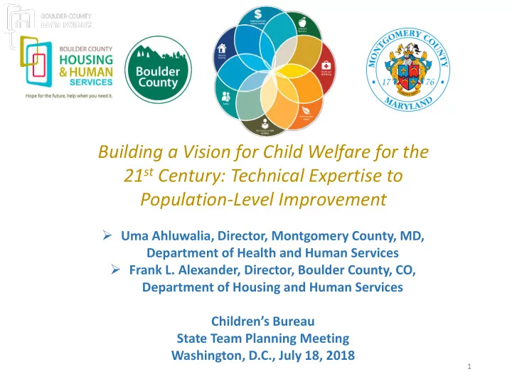 building a vision for child welfare for the 21 st century