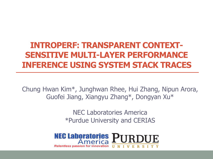 introperf transparent context sensitive multi layer