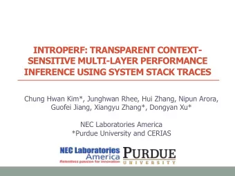 INTROPERF: TRANSPARENT CONTEXT-  SENSITIVE MULTI-LAYER PERFORMANCE  INFERENCE USING SYSTEM STACK