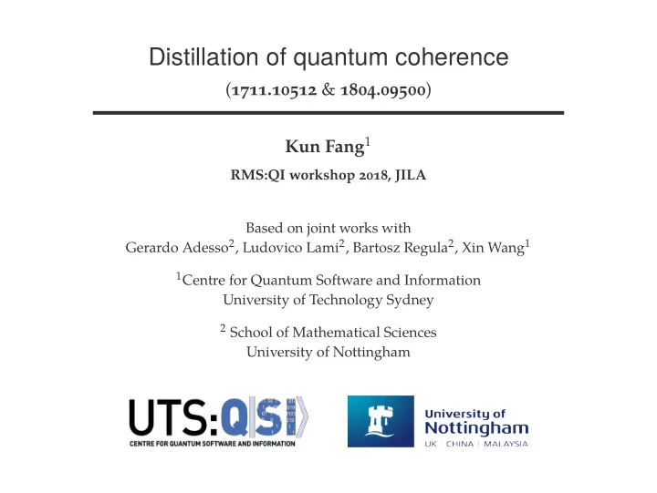 distillation of quantum coherence