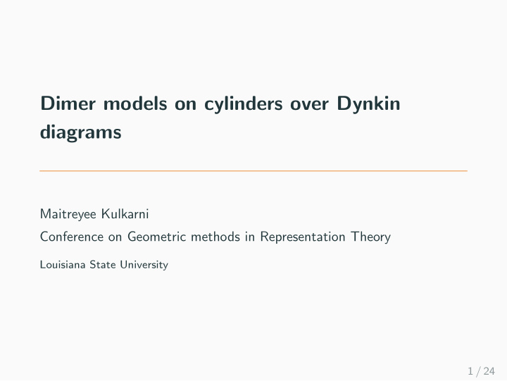 dimer models on cylinders over dynkin diagrams