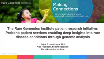 The Rare Genomics Institute patient research initiative:  Probono patient services enabling deep