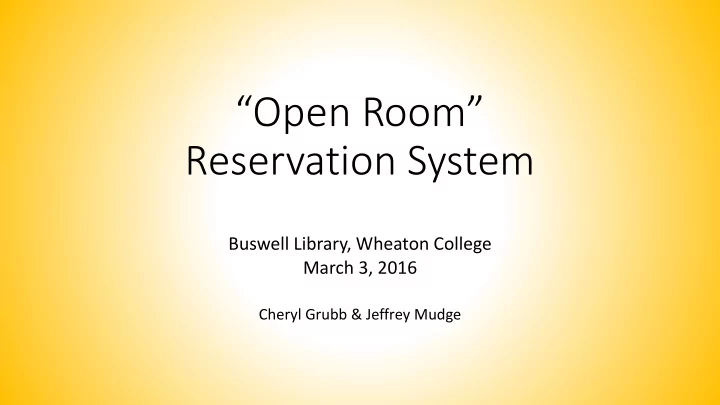 open room reservation system