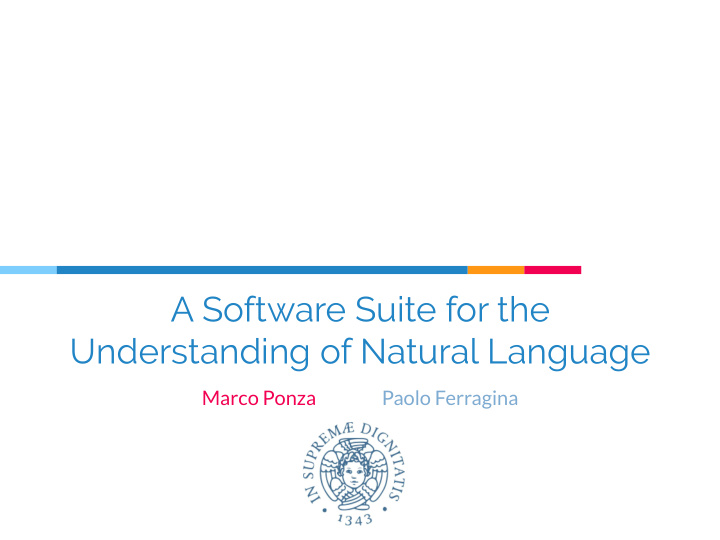 a software suite for the understanding of natural language