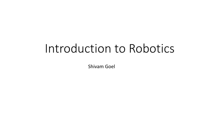 introduction to robotics