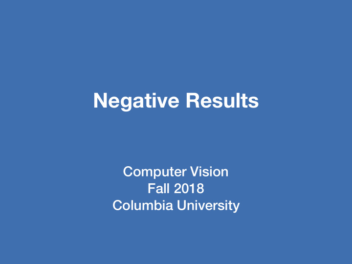 negative results