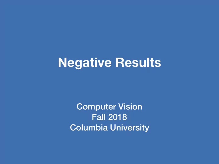 negative results