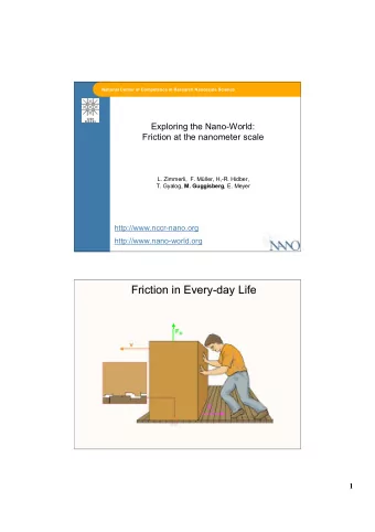 Friction  Friction in  in Every-day  Every-day Life  Life F N  v F L  1  Already the old