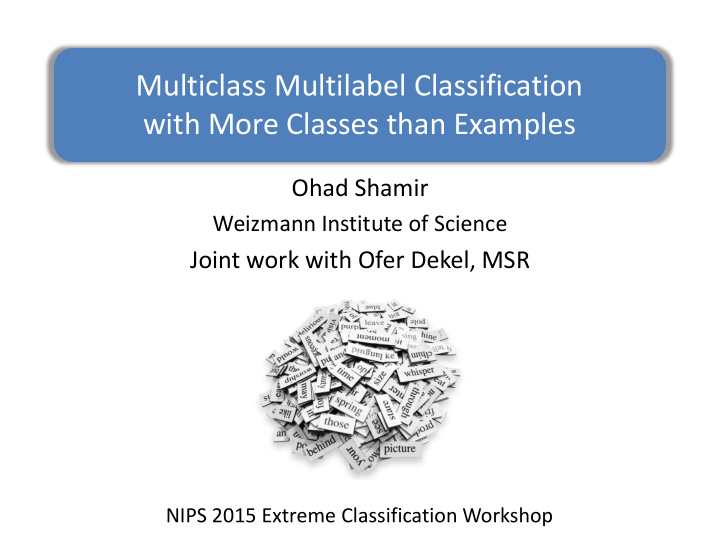 multiclass multilabel classification